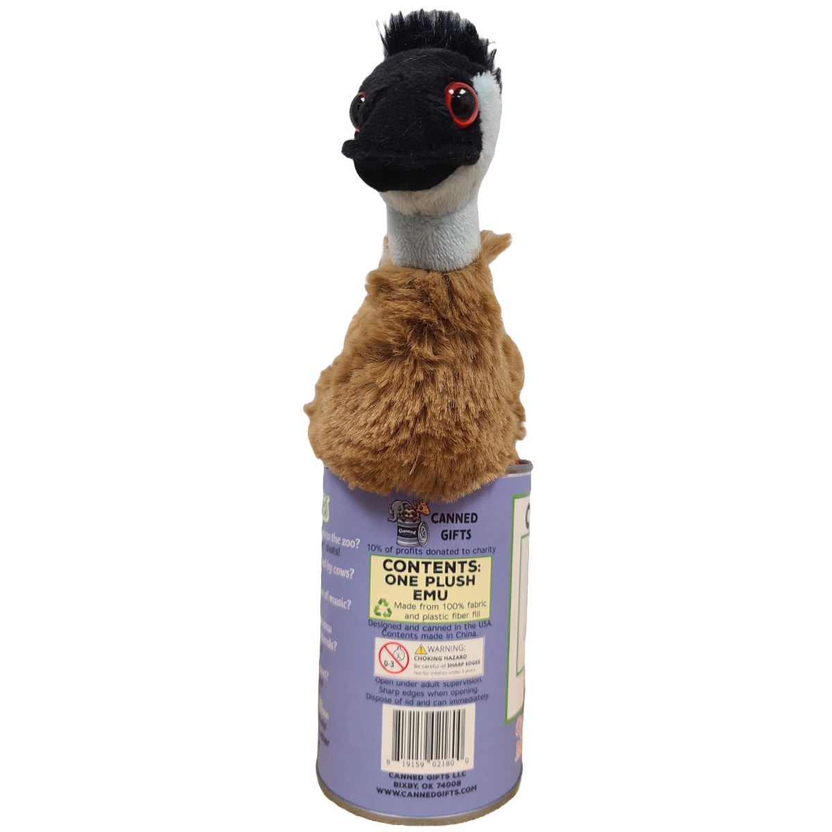 Canned Emu | Stuffed Animal Farm Plush w/Jokes | Unique Gift