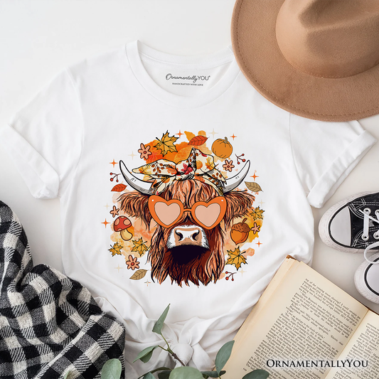 Fall Highland Cow T-Shirt, Messy Bun Howdy Tee Vibes