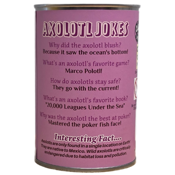 Canned Axolotl | Stuffed Animal Plush w/Jokes