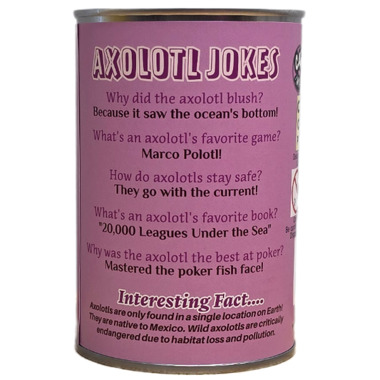 Canned Axolotl | Stuffed Animal Plush w/Jokes