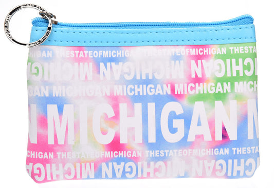 MICHIGAN BUBBLE GUM TYE DYE COIN PURSE