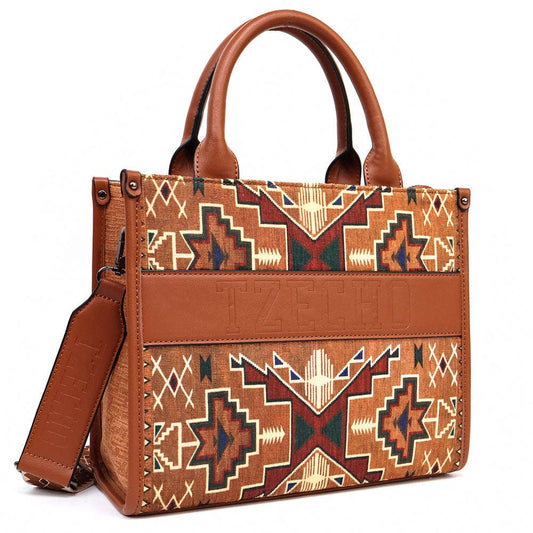 Brown Aztec Western Tote Bag