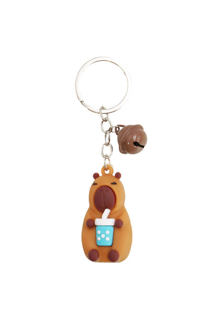 Hugging Capybara 3D Silicone Keychain