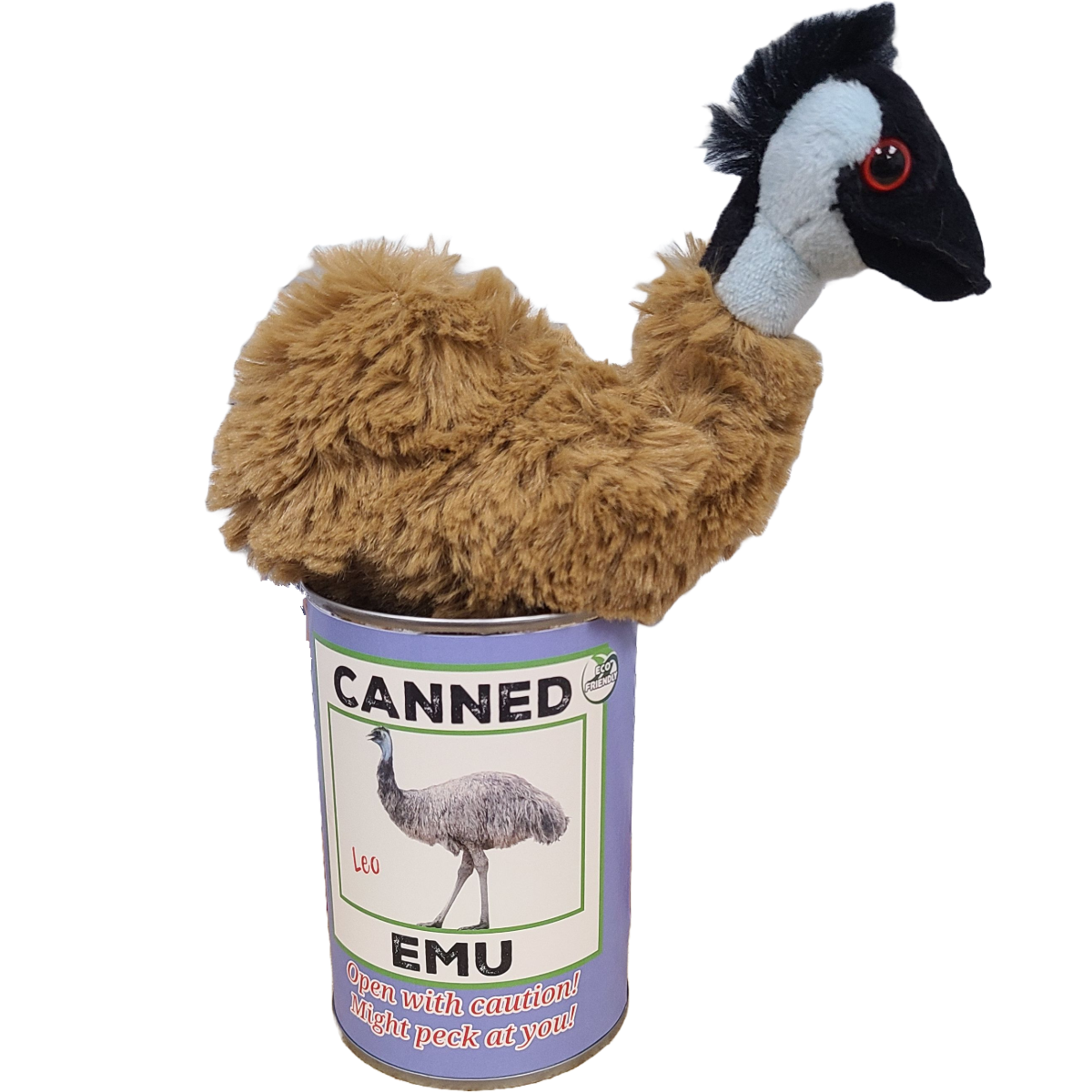Canned Emu | Stuffed Animal Farm Plush w/Jokes | Unique Gift