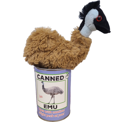 Canned Emu | Stuffed Animal Farm Plush w/Jokes | Unique Gift