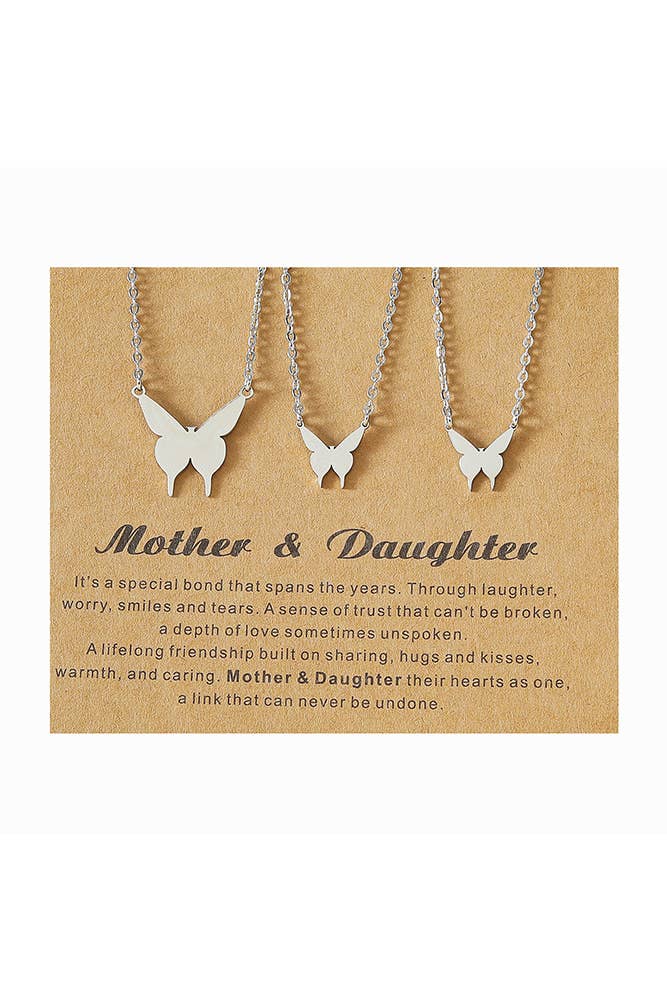 Mother's Day Gift Mother & Daughter Butterfly Necklace