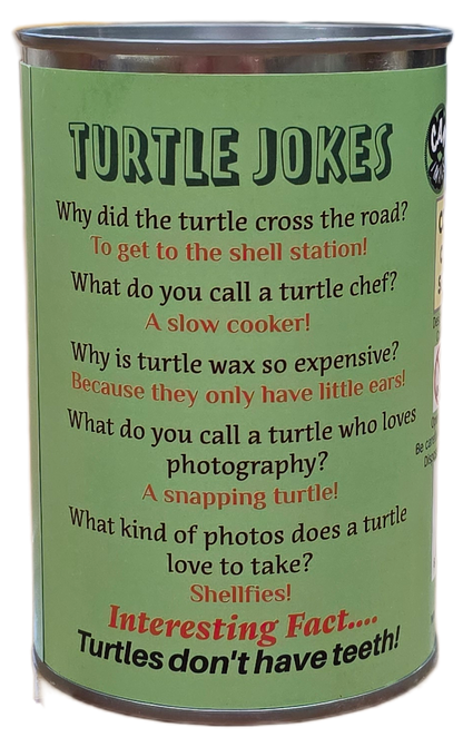 Canned Sea Turtle Stuffed Animal Plush w/Jokes