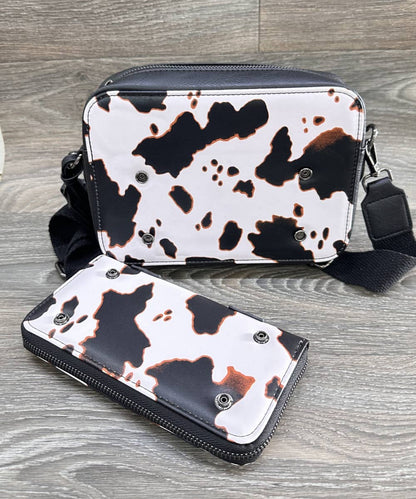COW CROSSBODY HANDBAG PURSE WALLET