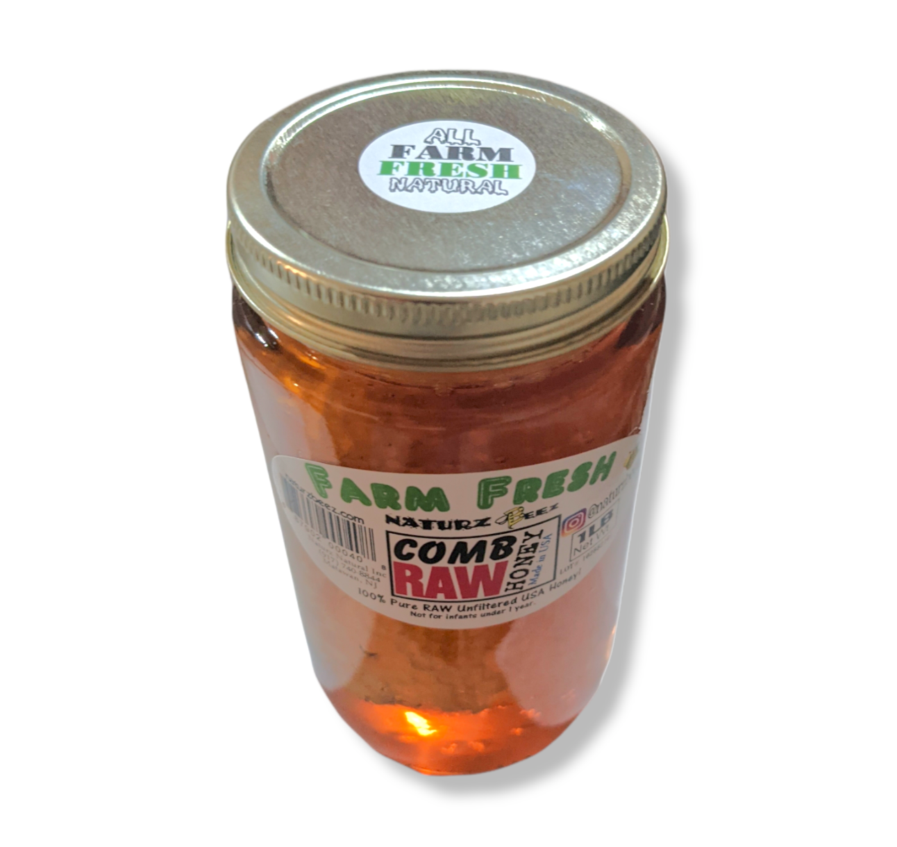 RAW HONEY COMB 1LB 100% PURE UNFILTERED USA HONEYCOMB