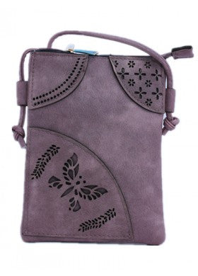 BUTTERFLY LASER CUT ROSE COLORED CROSSBODY