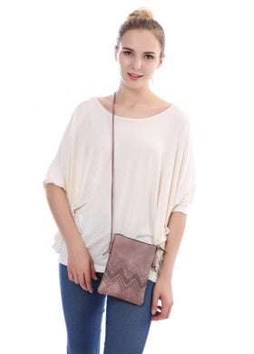 STUDDED CROSSBODY ROSE COLORED