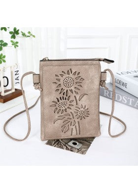 SUNFLOWER DIE CUT TAN CROSSBODY