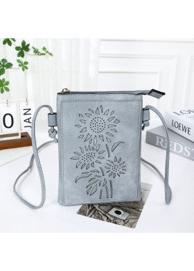 SUNFLOWER DIE CUT BLUE CROSSBODY