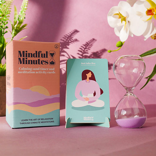 MINDFUL MINUTES CALMING SAND TIMER & CARDS