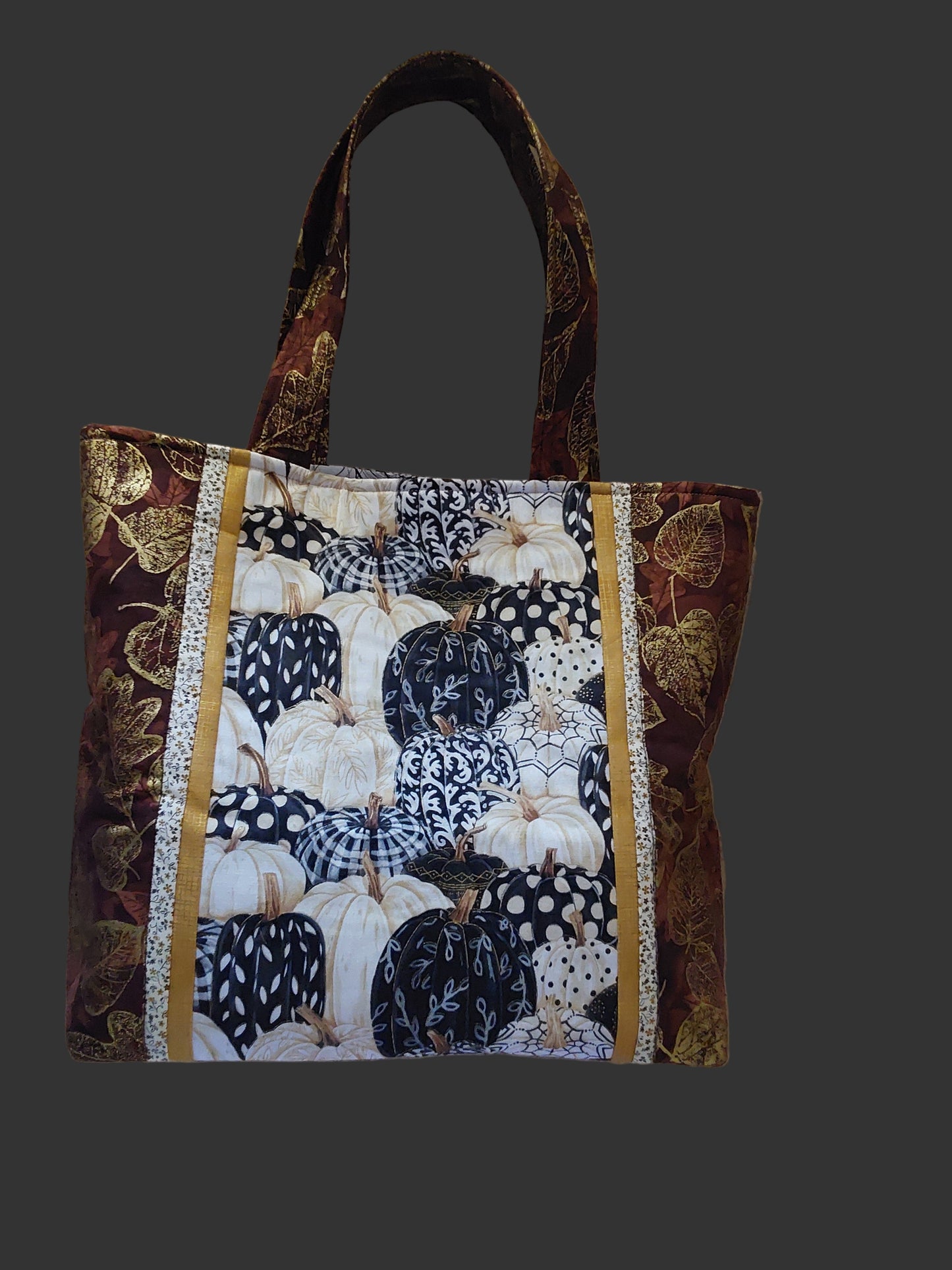 BLACK & WHITE PUMPKINS HOMEMADE BAG