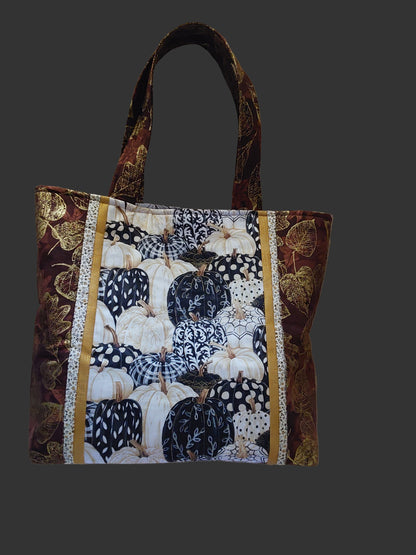BLACK & WHITE PUMPKINS HOMEMADE BAG