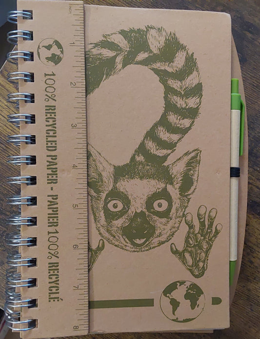 NOTEBOOK RECYCLED RING TAILED LEMUR