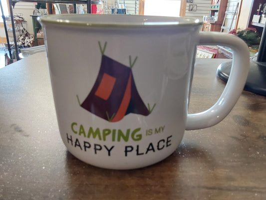 CAMPING IS MY HAPPY PLACE MUG
