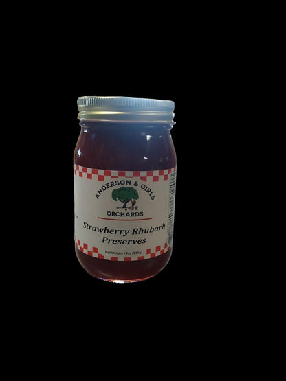 STRAWBERRY RHUBARB PRESERVES 19 OZ