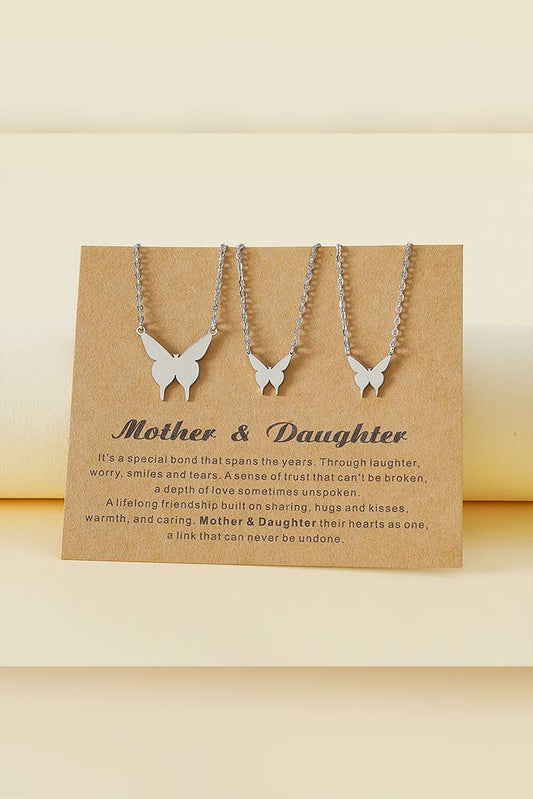 Mother's Day Gift Mother & Daughter Butterfly Necklace